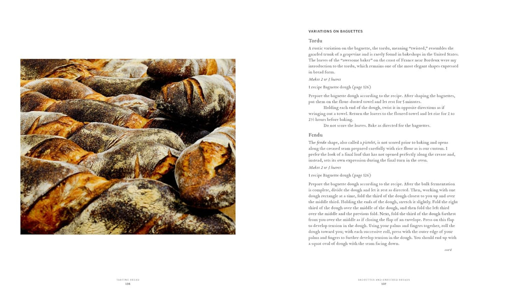 Interior spread from Tartine Bread showing baguette variations