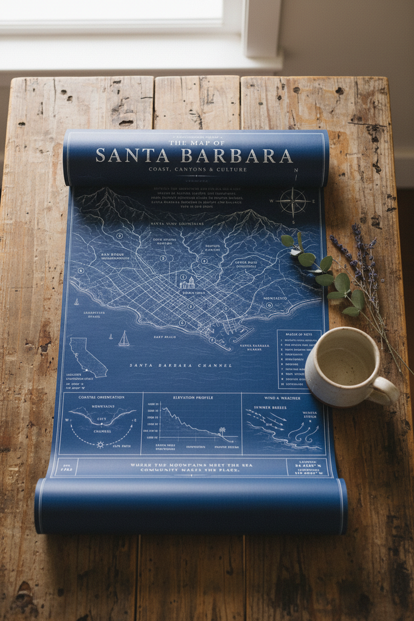 Flat lay with mug and botanicals
