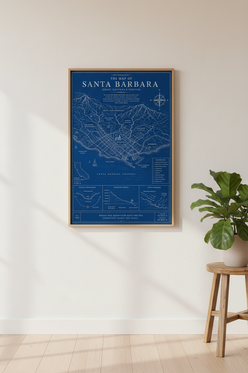 Framed on wall — California home